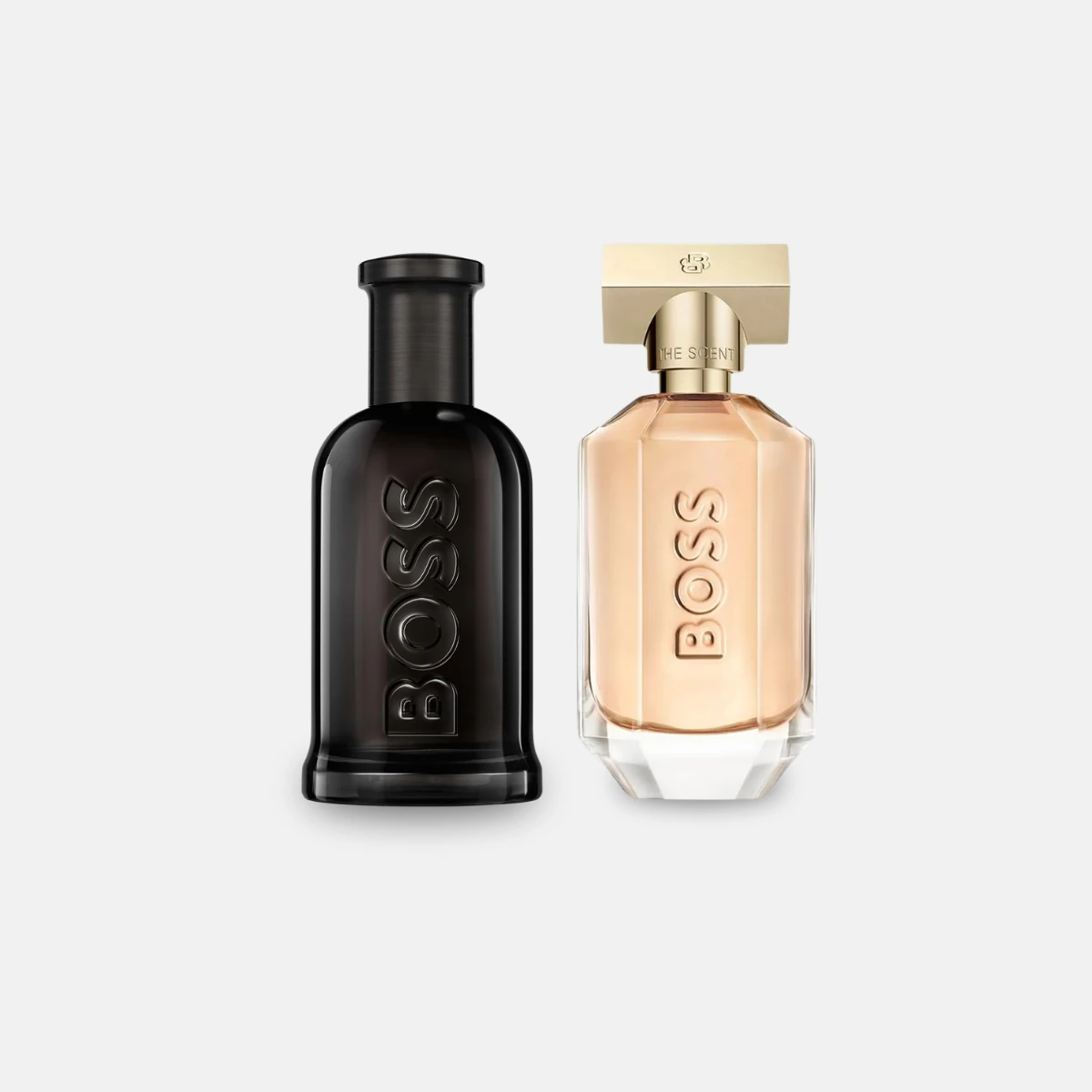 BOSS Bottled und Boss The Scent for Her nebeneinander