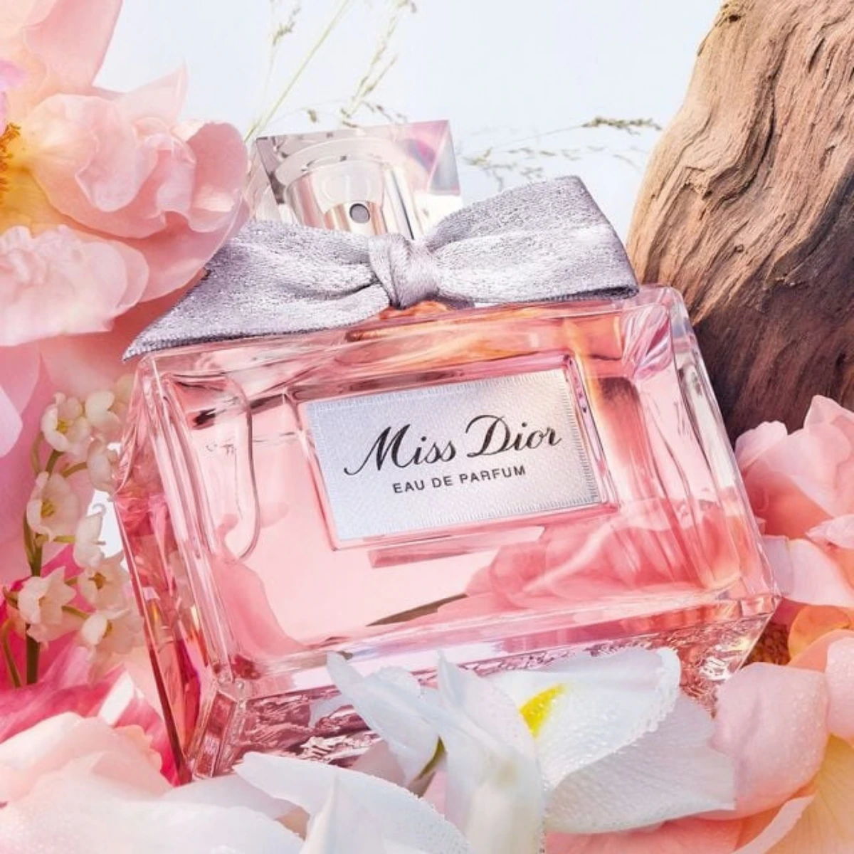 Miss Dior zwischen Blütenblättern